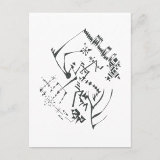 41 Schwarz-Weiß-Abstrakt-Tribal-Tattoo-Kunst Postkarte