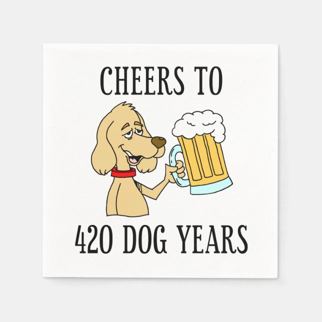 420 Hunde Jahre 60. Geburtstag Serviette (Vorderseite)