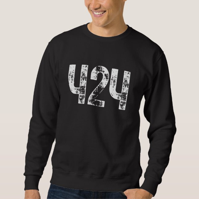 424 Area Code Los Angeles CA Mobile Telephone Area Sweatshirt (Vorderseite)