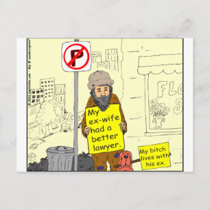 427 Ex-Ehefrau besserer Anwalt Cartoon Postkarte