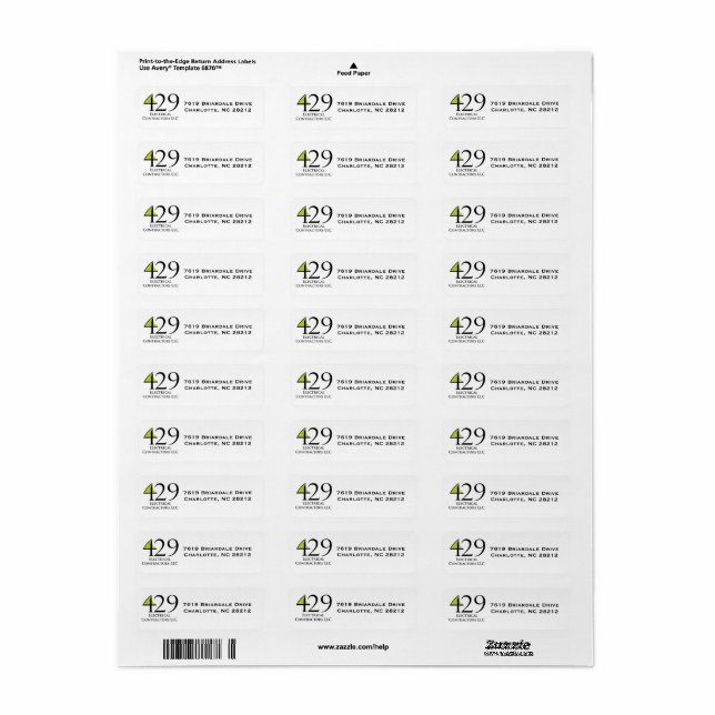 429 Rücksendeadressen-Aufkleber von Elektrounterne (Vorne)