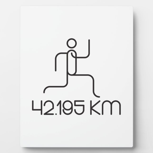 42 195 km Marathonstrecke Fotoplatte (Vorderseite)