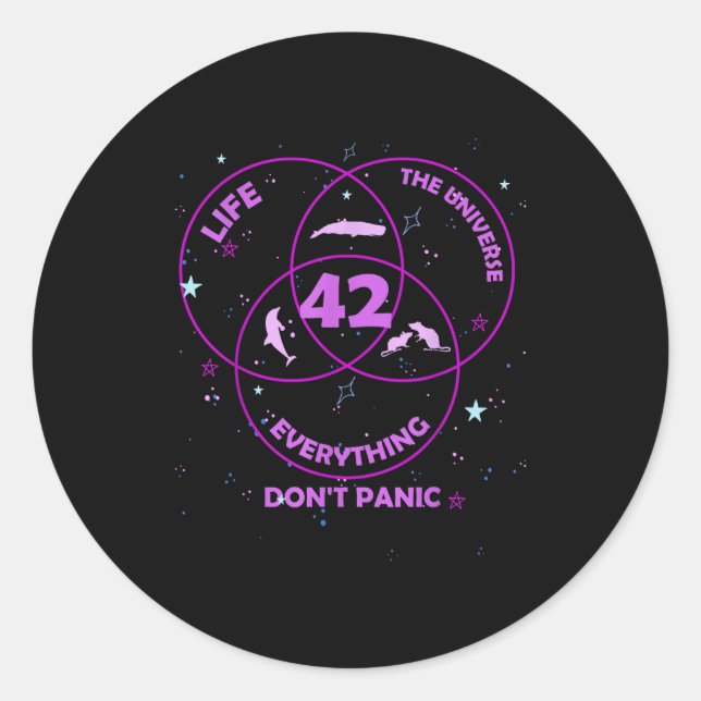 42 Answer To Life Universe Everything  Runder Aufkleber (Vorderseite)
