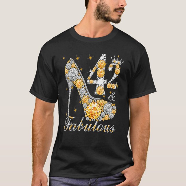 42 & Fabulous 42 Years Old 42 th Birthday Diamond  T-Shirt (Vorderseite)