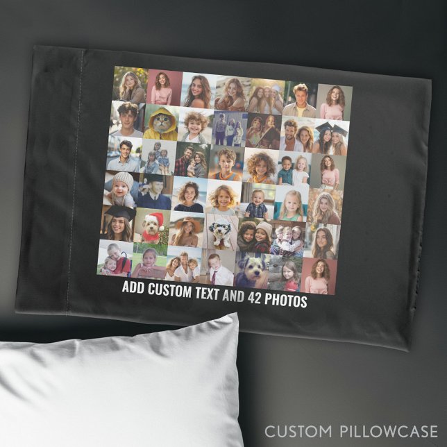 42 Fotomaterial - 7 auf 6 Fotos im Netz Kissenbezug (Custom Photo Collage Pillowcase)