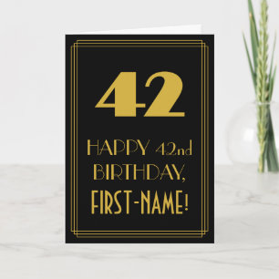 42. Geburtstag – Art Deco inspiriertes Aussehen "4 Karte
