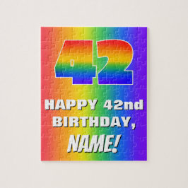 42. Geburtstag: Farbiges, lustiges Regenbogenmuste