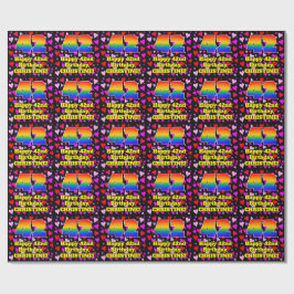 42. Geburtstag: Loving Hearts Pattern, Regenbogen  Geschenkpapier
