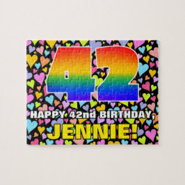 42. Geburtstag — Spaß, liebevolle Herzformen + "42