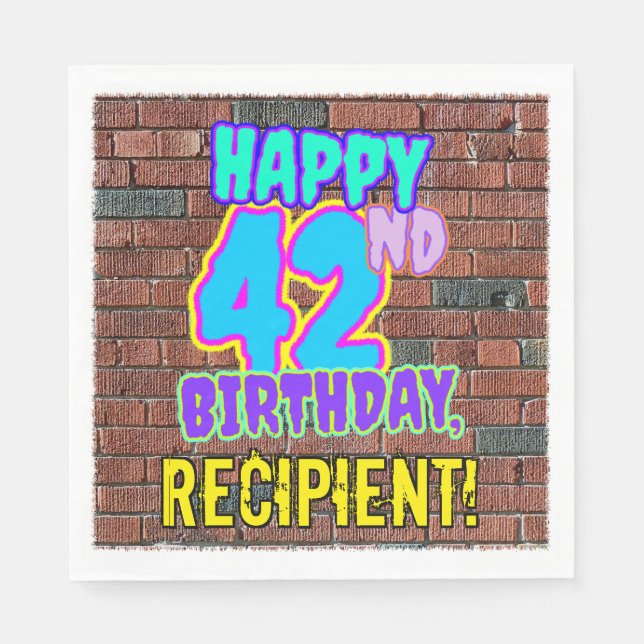 42. Geburtstag ~ Spaß, Urban Graffiti Inspiriert L Serviette (Vorderseite)
