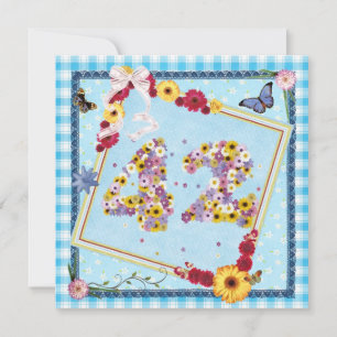 42. Geburtstagsparty Einladung Blume, Schmetterlin