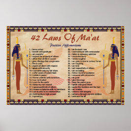42 Gesetze des Maat - Poster für positive Bejahung