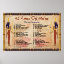 42 Gesetze von Maat - Positive Affirmationen Poste