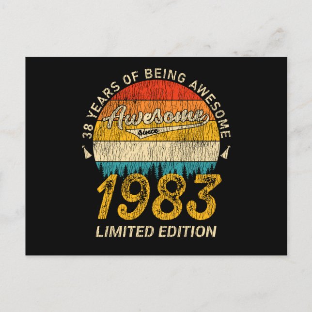 42 Jahre alt 1983 Retro Phantastisch 42. Geburtsta Postkarte (Vorderseite)