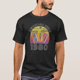 42 Jahre alt Geburtstag Vintag 1980 Kassettenband T-Shirt