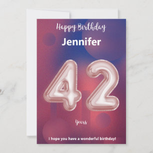 42 Jahre alte Happy Birthday Card