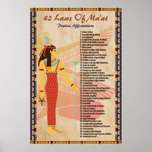 42 Lois De Ma'at - Poster Des Affirmations Positiv