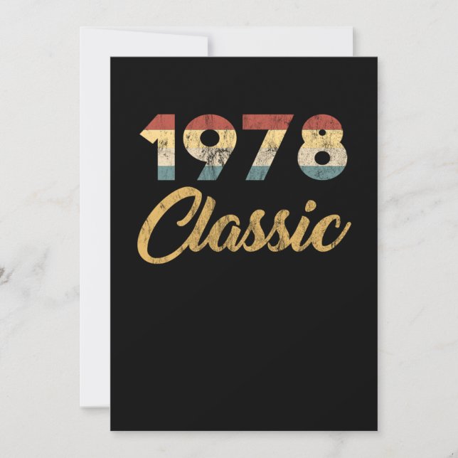 42 nd Birthday Gift for Men And Women 1978 Classic Einladung (Vorderseite)