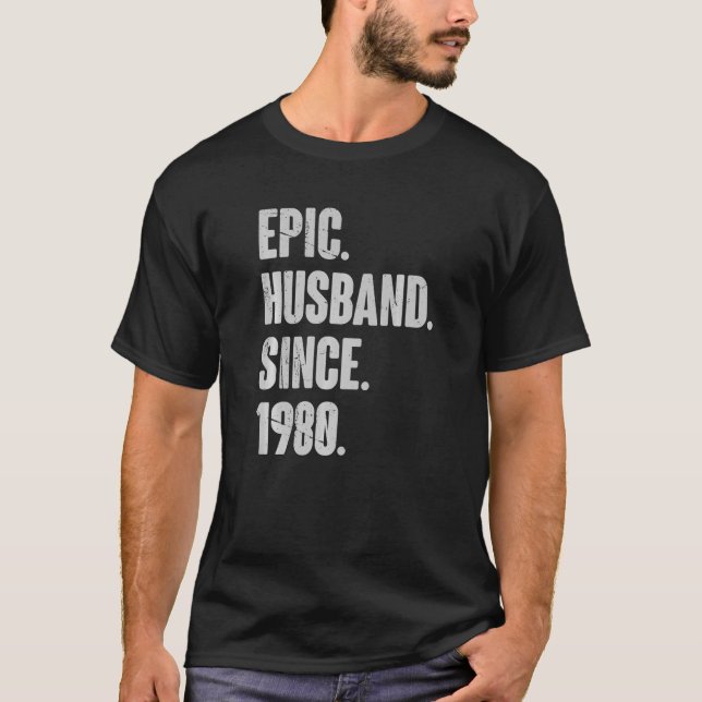 42 Wedding Anniversary For Him  Epic Husband Since T-Shirt (Vorderseite)