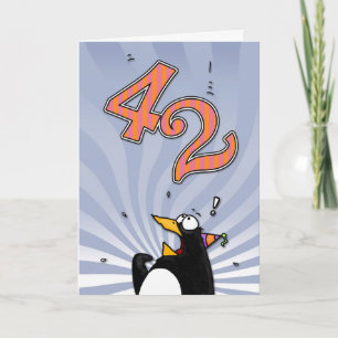 42e anniversaire - Carte de surprise de pingouin