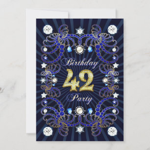 42e anniversaire invitation de fête avec des masse
