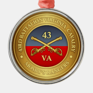 43. Bataillon, Virginia Cavalry (Mosby's Rangers) Silbernes Ornament