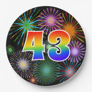 43. Event - Spaß, farbenfroh, kühl, Regenbogen 43 Pappteller