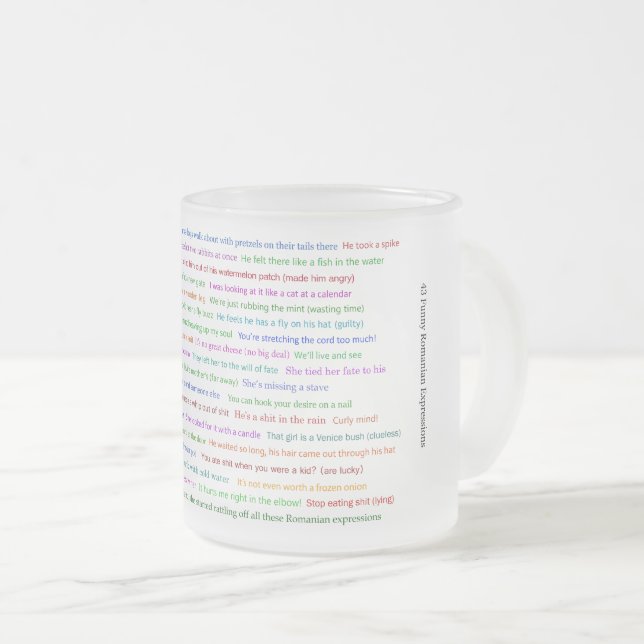 43 Funny Romania Expressions Conversation Piece Mattglastasse (VorderseiteRechts)