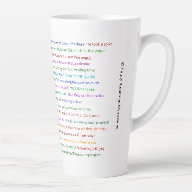 43 Funny Romania Expressions Conversation Piece Milchtasse (Rechts)