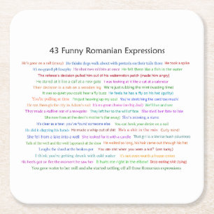 43 Funny Romania Expressions Conversation Piece Rechteckiger Pappuntersetzer