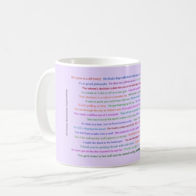43 Funny Romanian Expressions Conversation Piece  Kaffeetasse (Vorderseite Links)