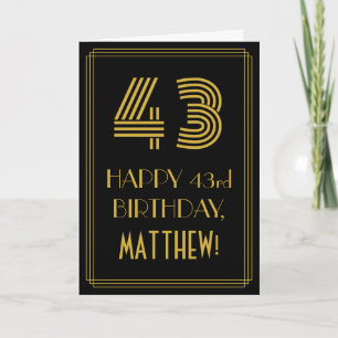 43. Geburtstag: Art Deco Inspiriert Look "43" & Na Karte