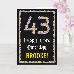 43. Geburtstag: Blumennummer, Individuelle Name, B Karte