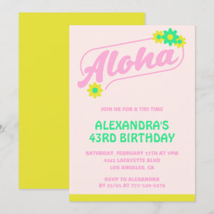 43. Geburtstag Einladungen Tropical Aloha Pink