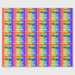 43. Geburtstag: Farbiges, lustiges Regenbogenmuste Geschenkpapier