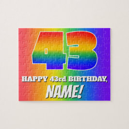 43. Geburtstag — mehrfarbiges Regenbogenmuster "43