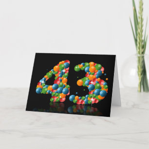 43. Geburtstag mit Zahlen aus Kugeln gebildet Karte