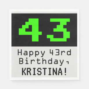 43. Geburtstag - Nerdy / Geeky Style "43" & Name Serviette