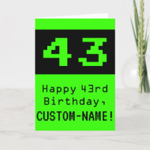 43. Geburtstag: Nerdy / Geeky Style "43" und Name