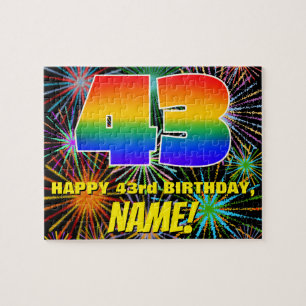 43. Geburtstag: Spaß, bunte feierliche Feuerwerke