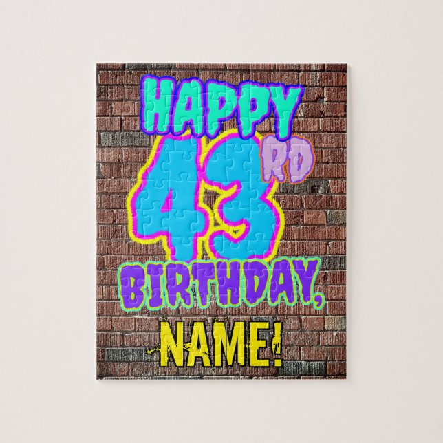 43. Geburtstag ~ Spaß, Urban Graffiti Inspiriert L (Vertikal)