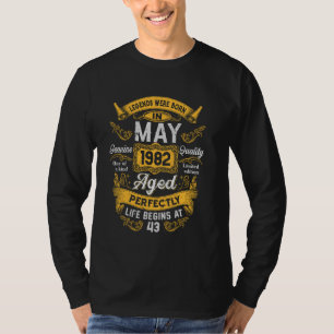43. Geburtstag The Real Legends Mai 1982 43 Jahre T-Shirt