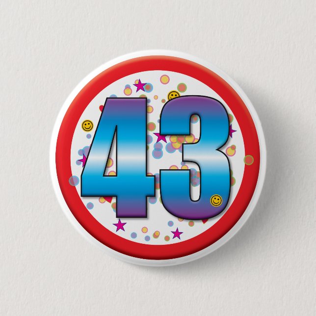 43. Geburtstag v2 Button (Vorderseite)