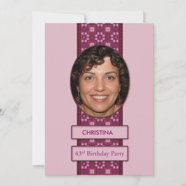 43. Geburtstagspartei Einladung Bild und Name (Vorderseite)