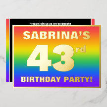 43. Geburtstagsparty: Spaß, farbenfrohe Regenbogen