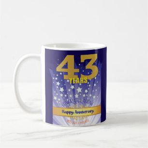 43-jähriges CUSTOM-Erholungsjubiläum Fett gedruckt Kaffeetasse