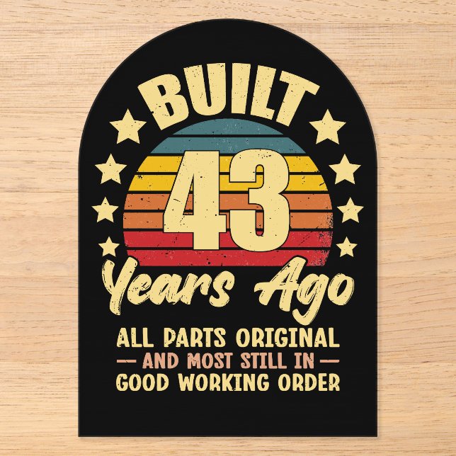 43 Years Ago All Parts Original 43th Birthday Acryleinladungen (Vorderseite)