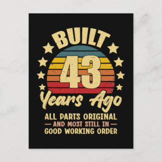 43 Years Ago All Parts Original 43th Birthday Einladung