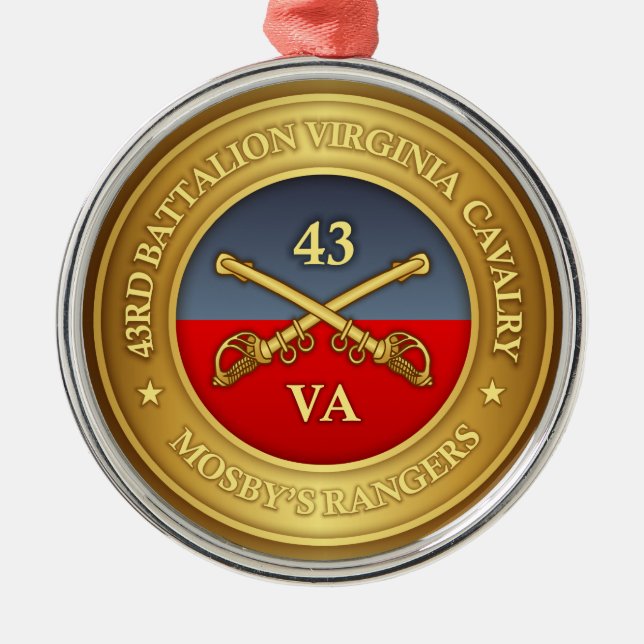 43rd Battalion, Virginia Cavalry (Mosby's Rangers) Silbernes Ornament (Vorne)