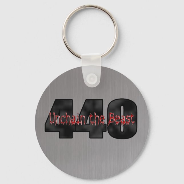 440 Mopar gebürsteter Stahl Schlüsselanhänger (Vorderseite)